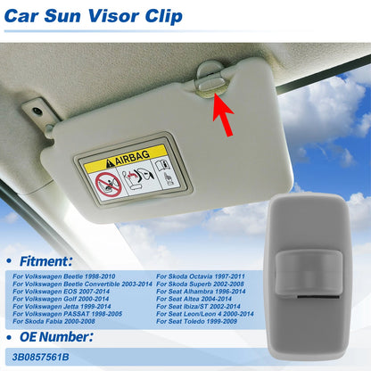 Sun Visor Clip for Volkswagen Beetle EOS (1998–2010) No. 3B0857561B