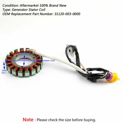 Alternator Stator for Yamaha Raptor 125 YFM125R (2011–2013) 2PA-H1410-01