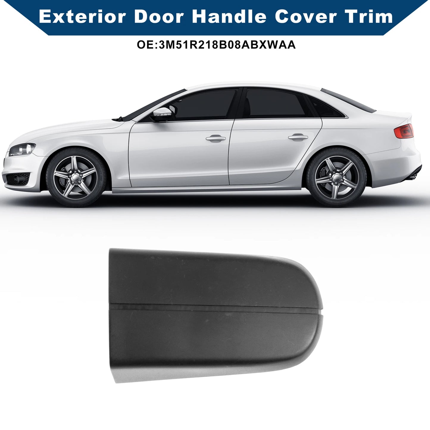 Exterior Door Handle Cover Trim for Ford Kuga MK1 (2008–2012) Black ABS