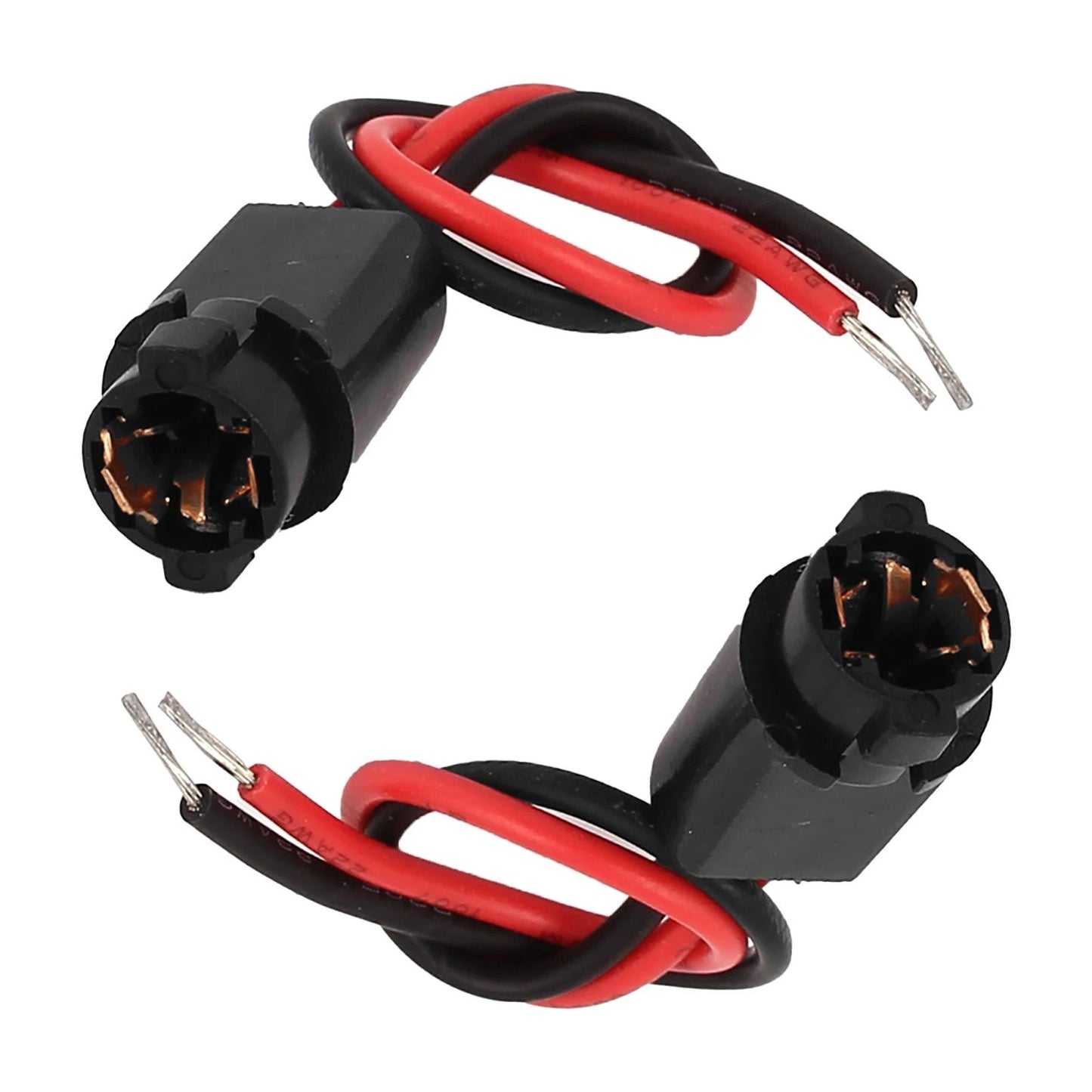 Set of 10 T5 LED Light Bulb Socket Connector Harness for DC 12V Vehicles