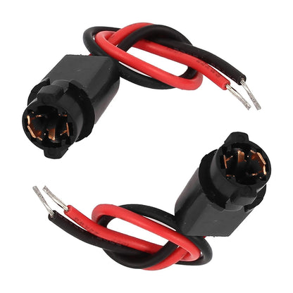 Set of 10 T5 LED Light Bulb Socket Connector Harness for DC 12V Vehicles