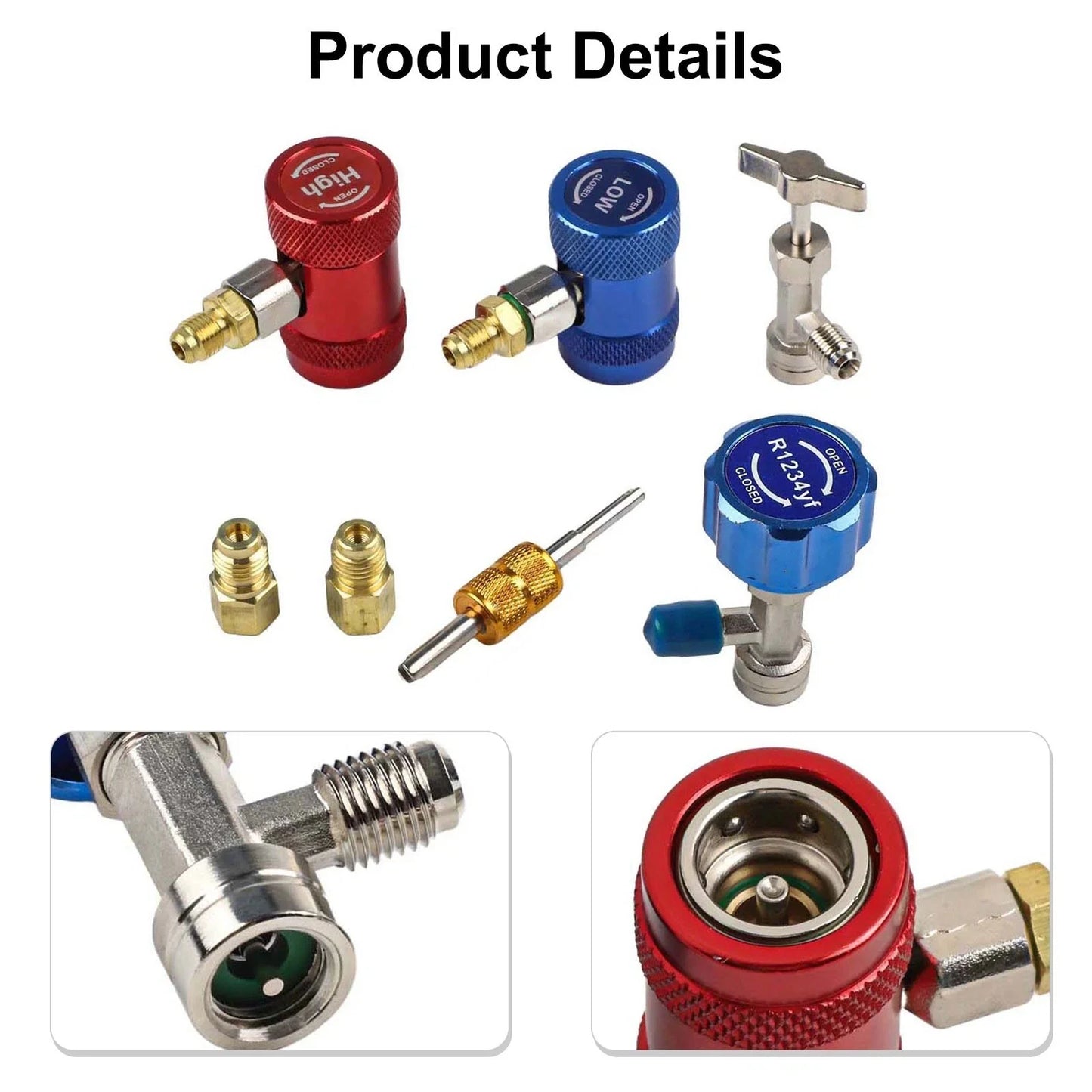 Quick Couplers Set for R1234yf with Valve Tool