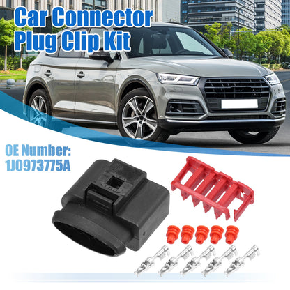 Set of 5 Pin No.1J0973775A Sealed Female JPT Connector Plugs for VW Audi