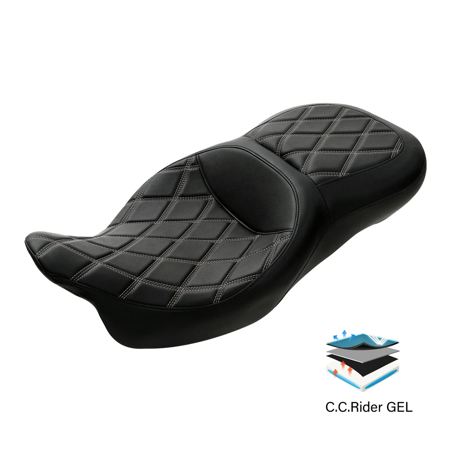 Driver & Passenger Gel Seat for Harley CVO Road Street Glide (2009-2023)