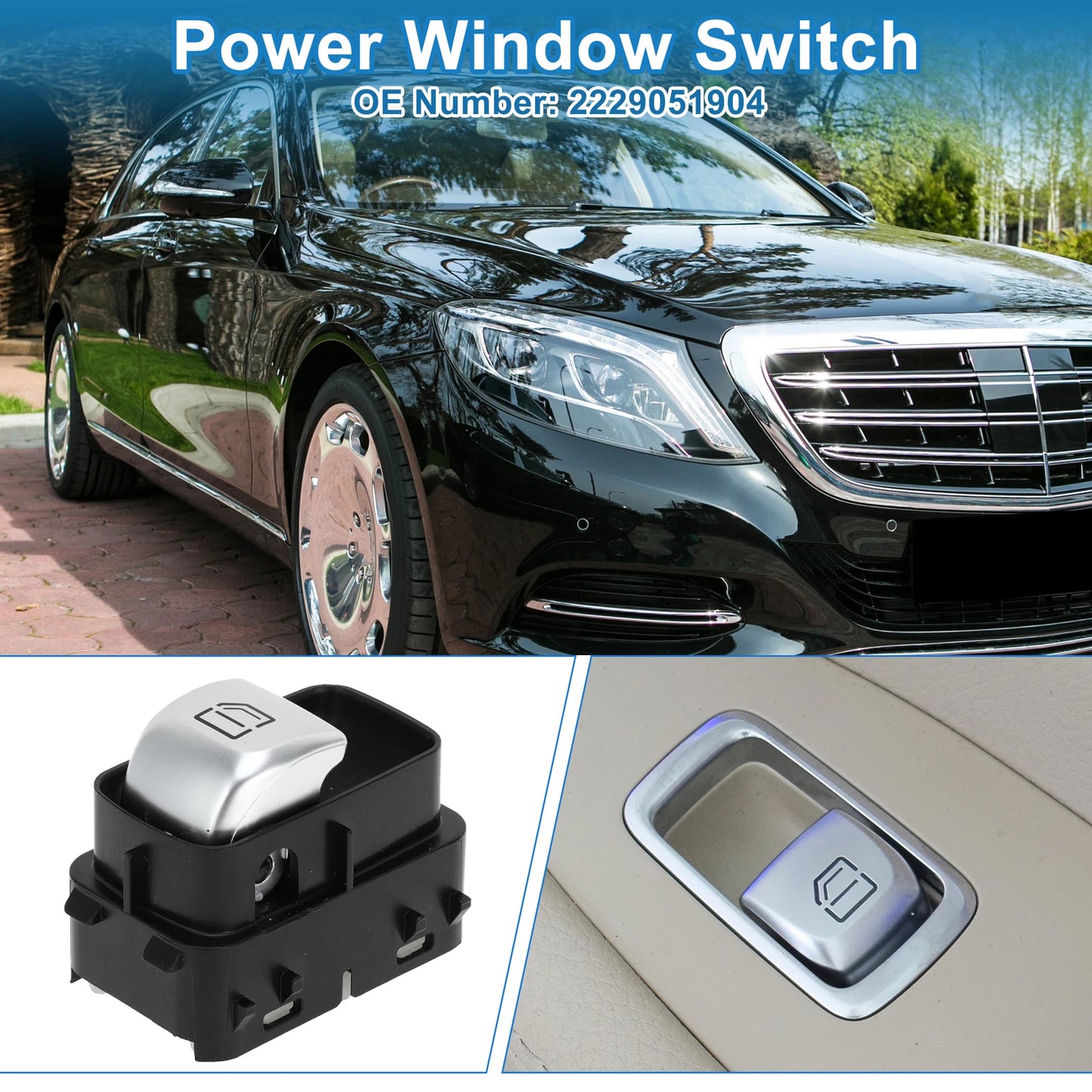 Power Window Switch for Mercedes-Benz E300 GLC300 S400 S500 S600 (No. 2229051904)