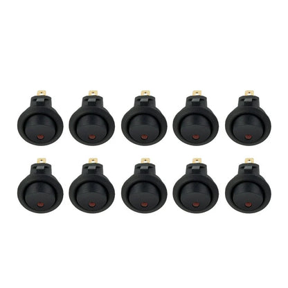 SPST Switch / 12V 10A / Rocker Red LED Light Fittings for Car Boat