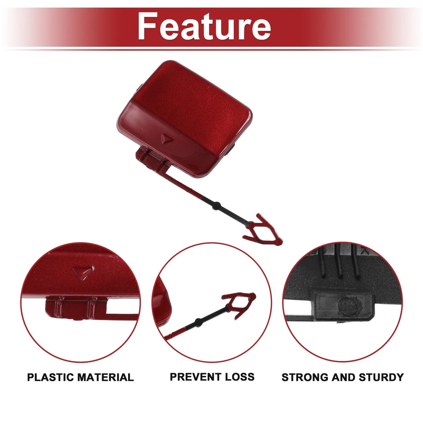 Tow Hook Cover Cap for BMW X5 E70 (2011–2013) No. 51127271815 Red