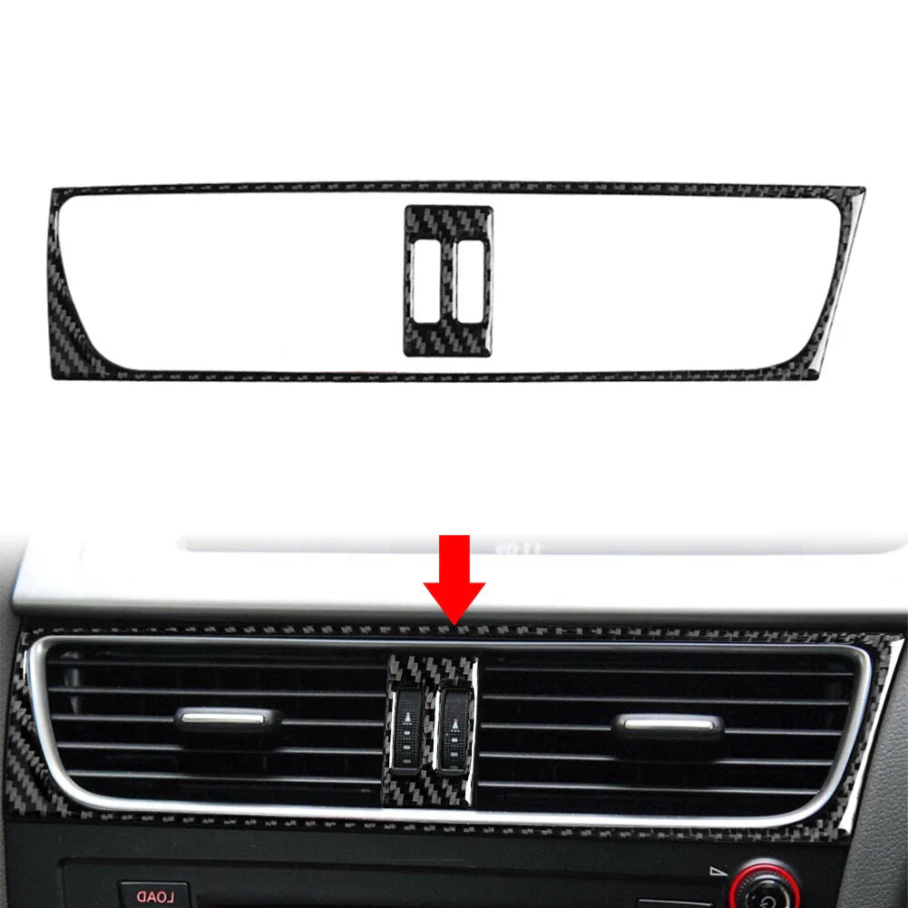 Carbon Look Center Air Conditioner Vent Outlet Cover Trim for Audi Q5 (2009-2017)
