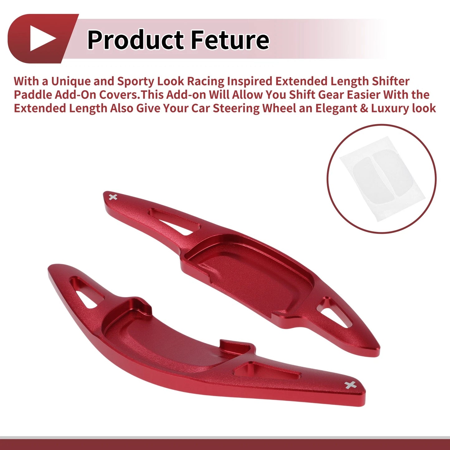 Set of 2 Red Aluminum Alloy Steering Wheel Paddles for Mazda Axela (2020–2021)