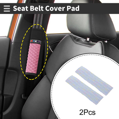 Set of 2 Tweed Seat Belt Cover Pads for Universal Fit (24cm)