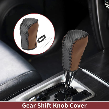 1 Pc Gear Shift Knob Cover for Honda Inspire (2023) Brown Faux Leather