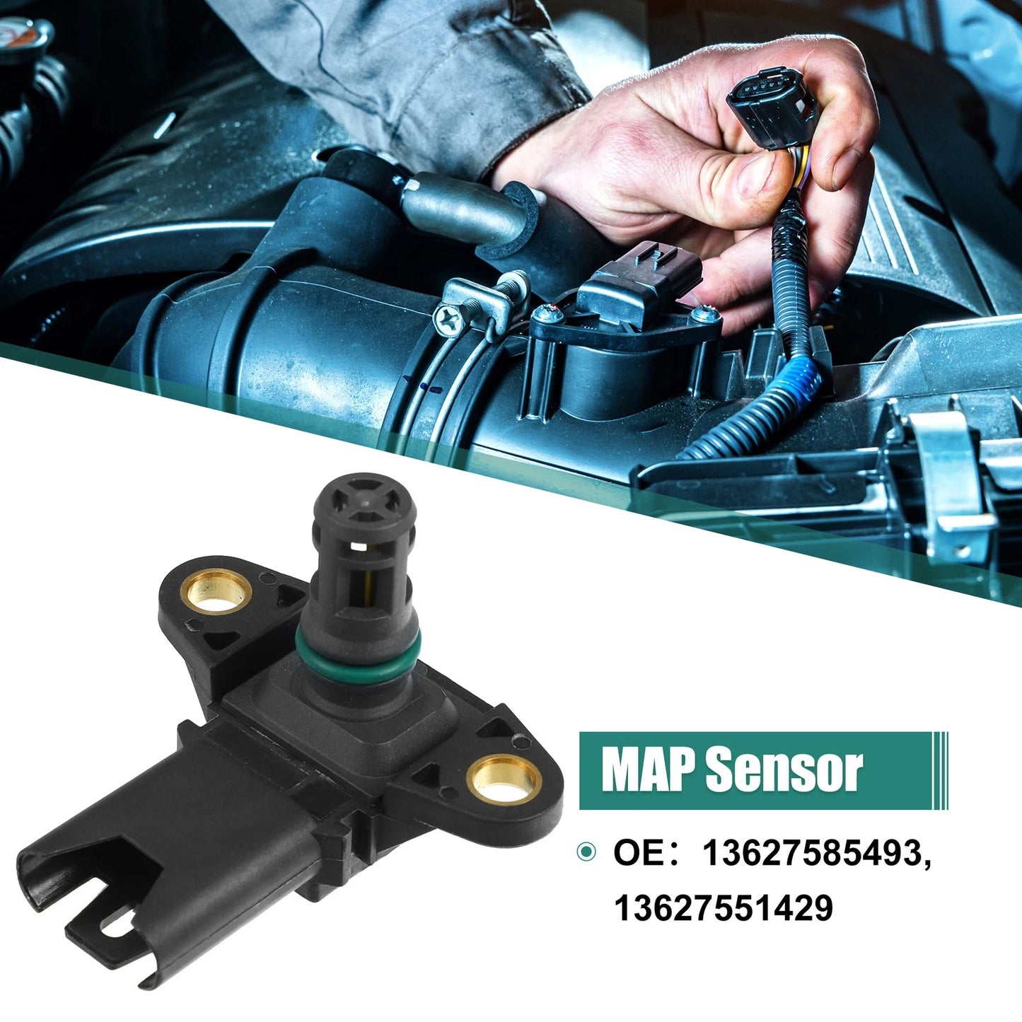 Intake Manifold Pressure MAP Sensor for BMW 135i (2008–2013) 13627585493 13627551429