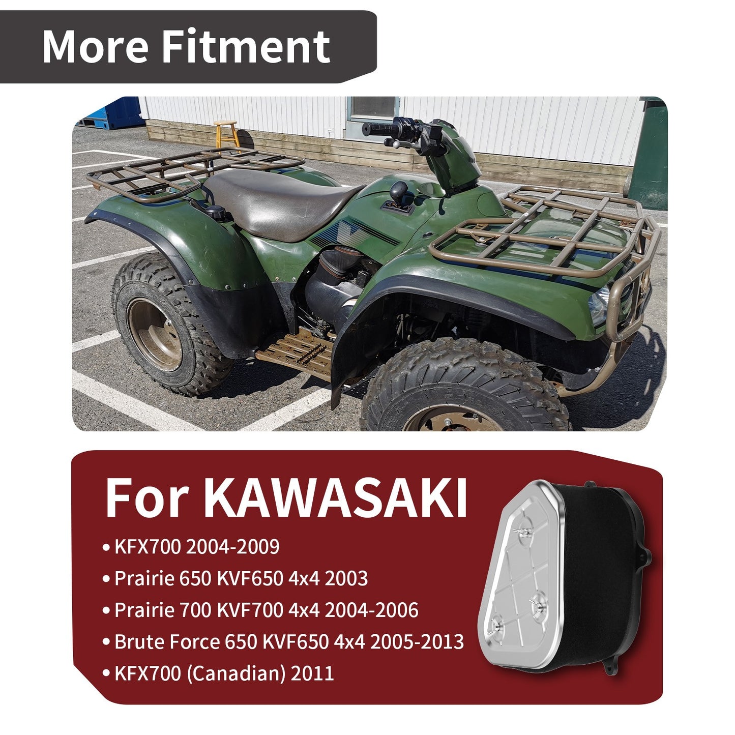 Air Filter Cage Holder with Seal Bolt for Kawasaki Prairie Brute Force (650–700)