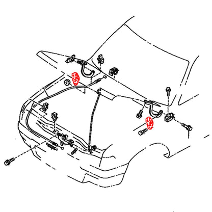 Hood Hinge Seals for Toyota Hilux Surf 4Runner (1990–1995)