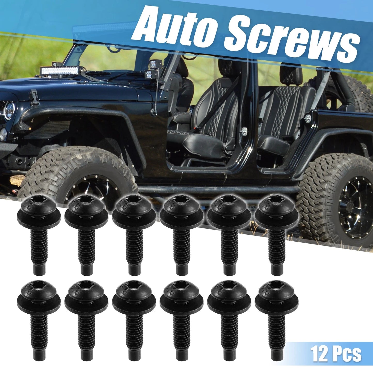 1 Hard Top Torx Screws for Jeep Wrangler (2007-2018) Extra Long Black
