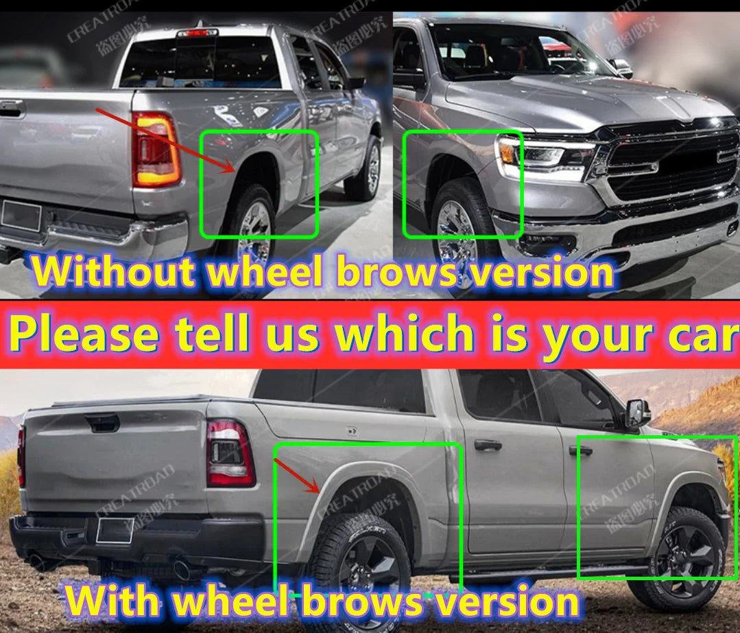 4Pcs Splash Guards Mud Flaps for Dodge Ram 1500 (2019–2022)