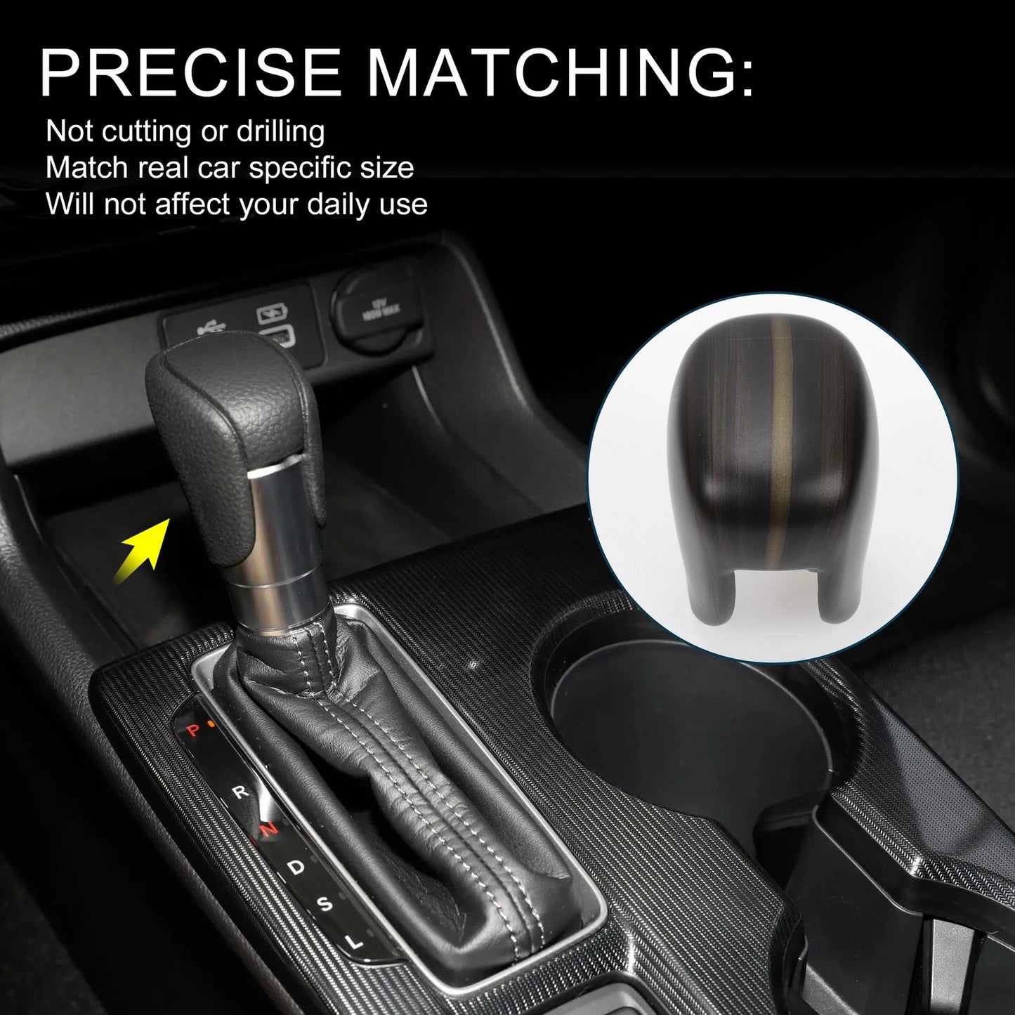 Automatic Gear Shift Knob Cover for Honda Civic (2022–2025) Black