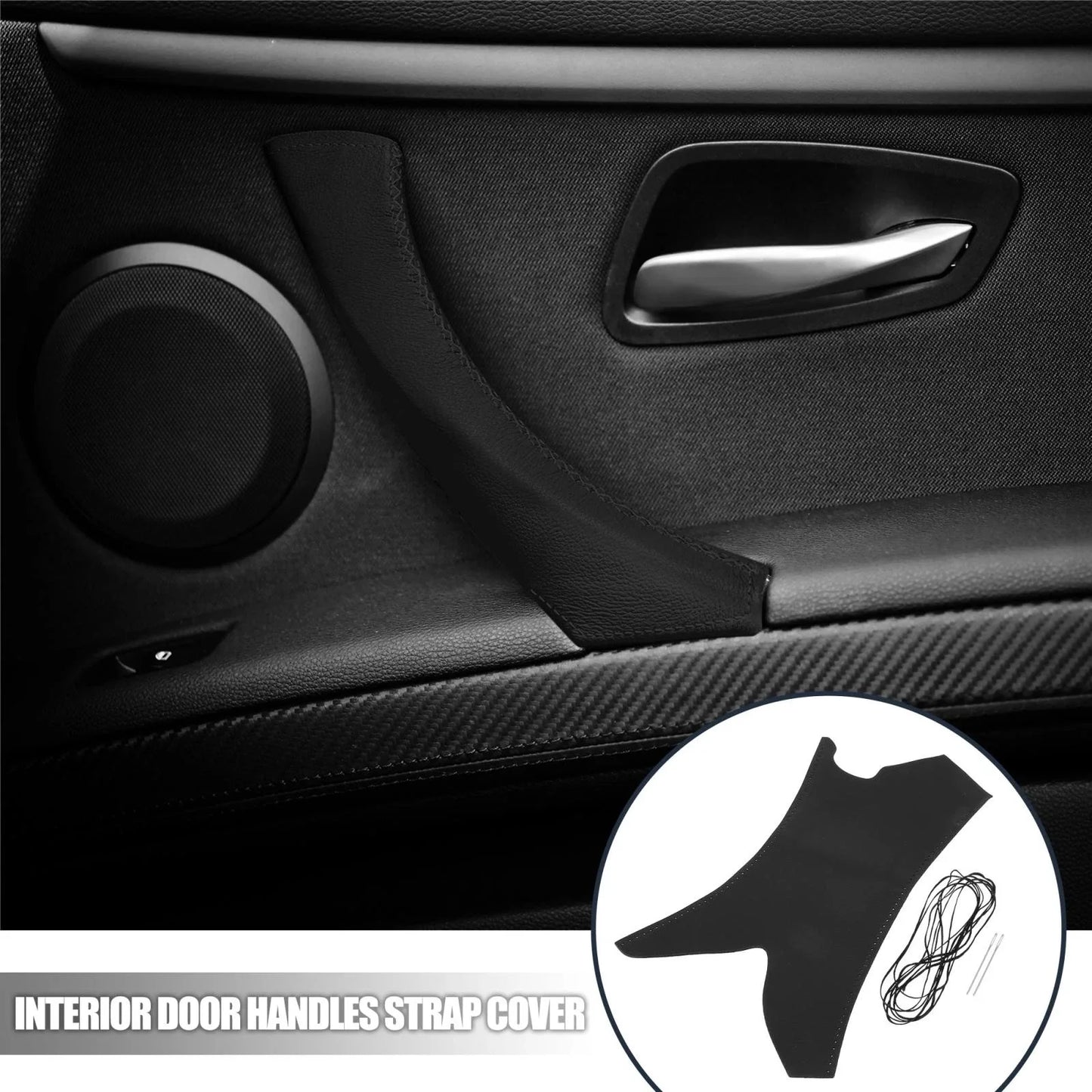 Interior Door Handles Strap Cover Hand Sewing Front Rear Right for BMW 3 Series