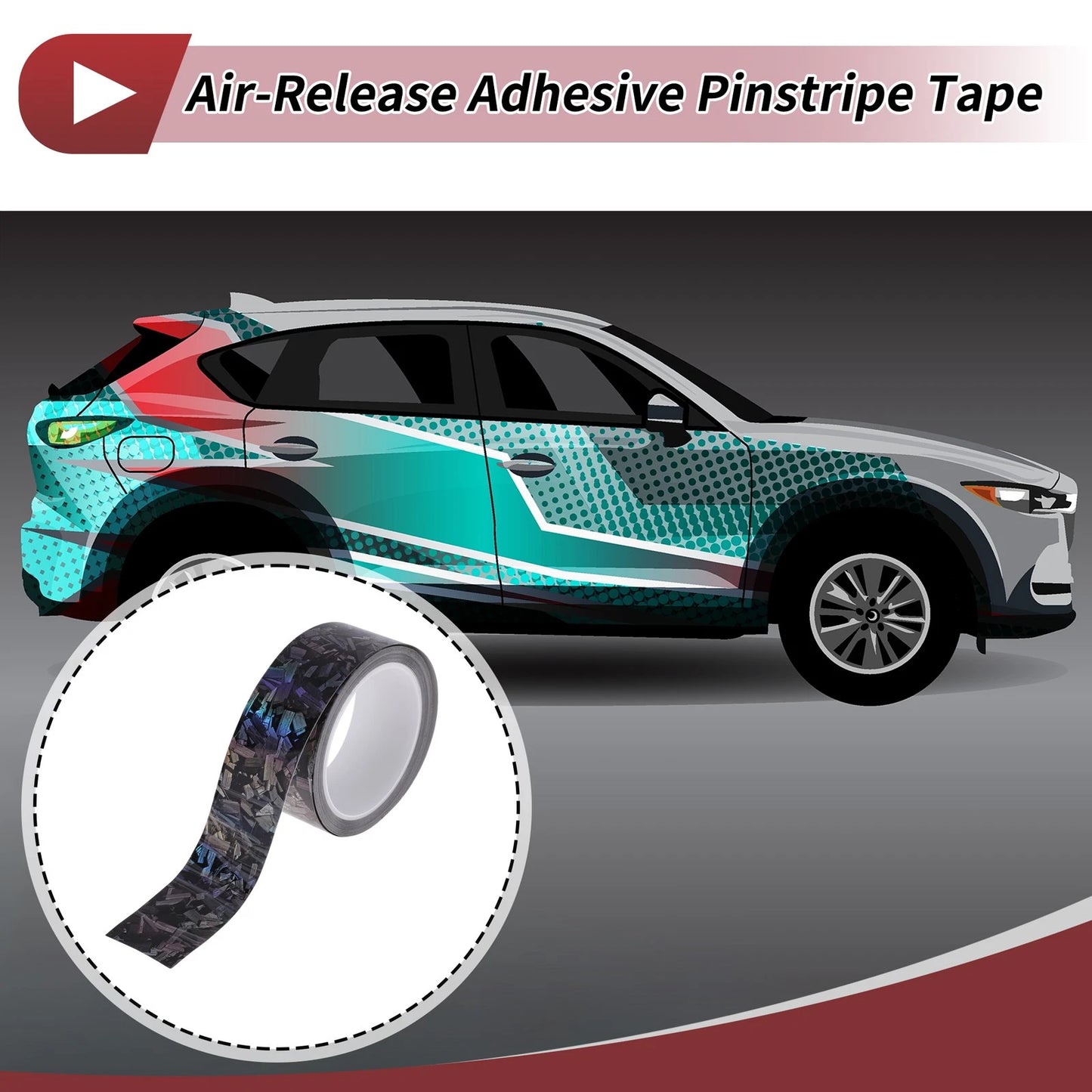 Pinstripe Tape 40mm x 8.5m for Car Motorcycle Boat Laser Silver Tone