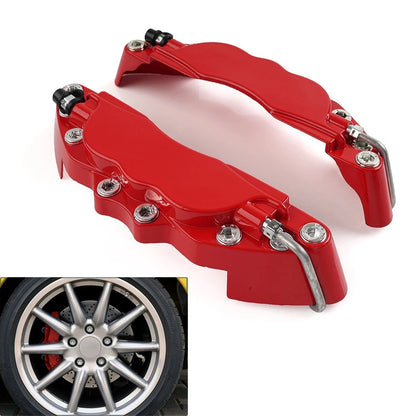 Set of 4 Metal Disc Brake Caliper Covers for Universal Fit (Small Size) Red