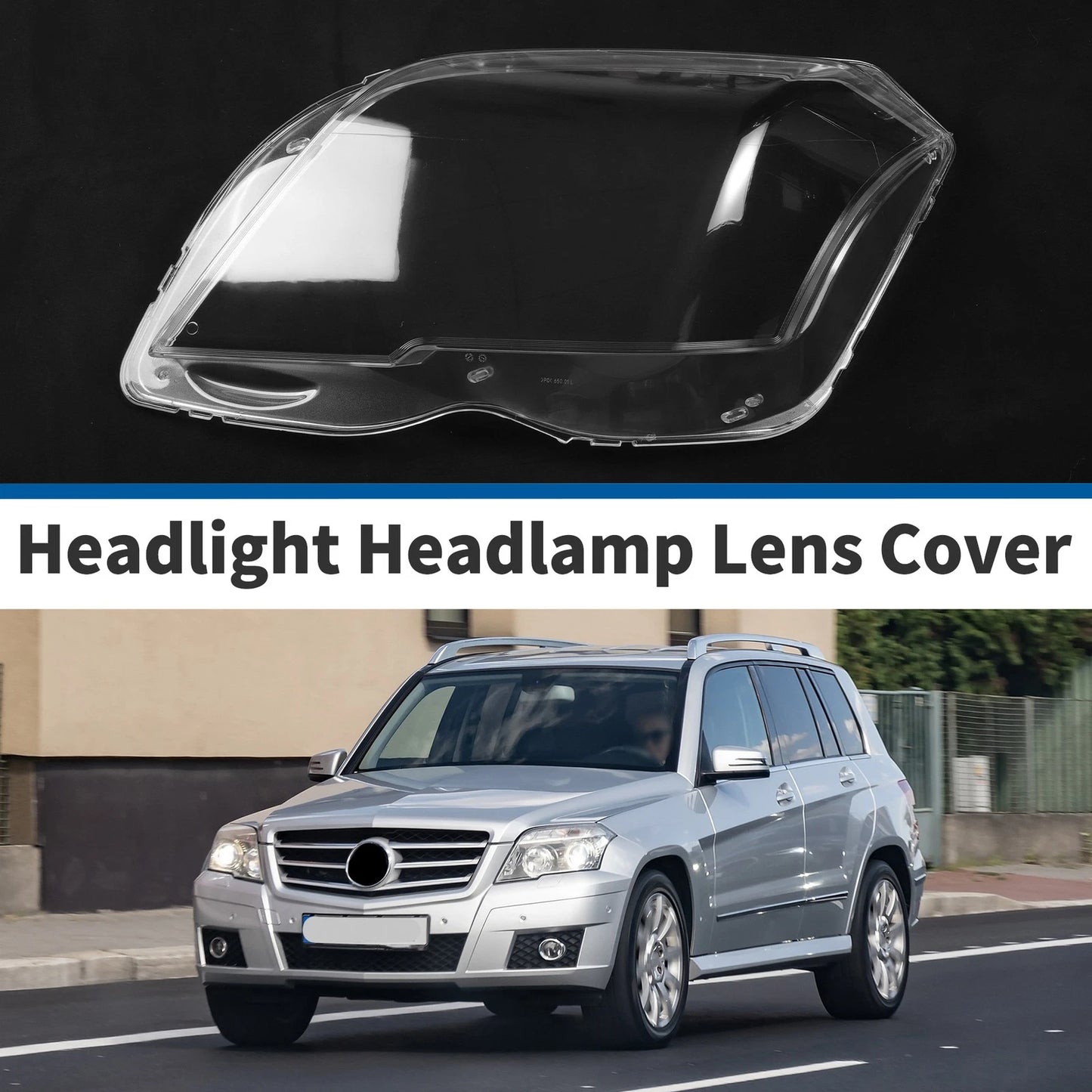 1 Pcs Headlight Lens Cover for Mercedes-Benz GLK (2009–2012)