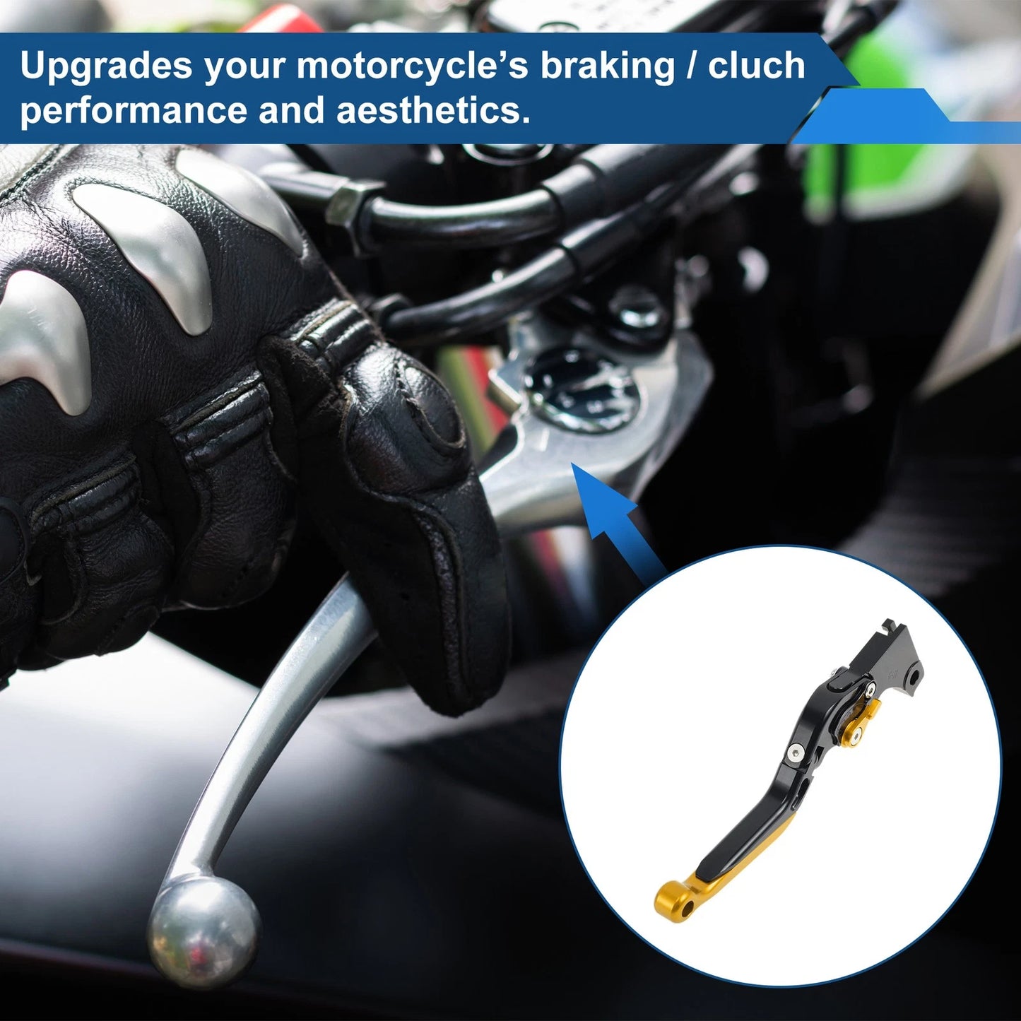 Brake Clutch Levers for BMW G310R (2017–2021) Black Handle Gold End 1 Pair