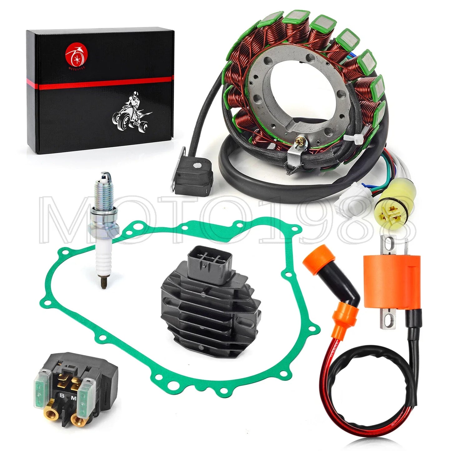 Stator & Rectifier Coil Relay W Gasket kit for Yamaha Kodiak (2003–2006)