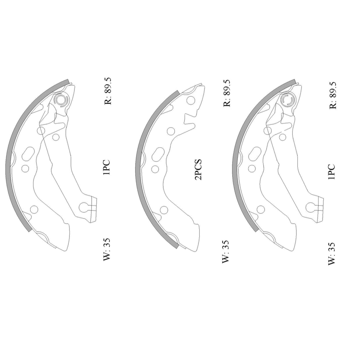 Rear Brake Shoes for Hyundai S Coupe (1993–1996)