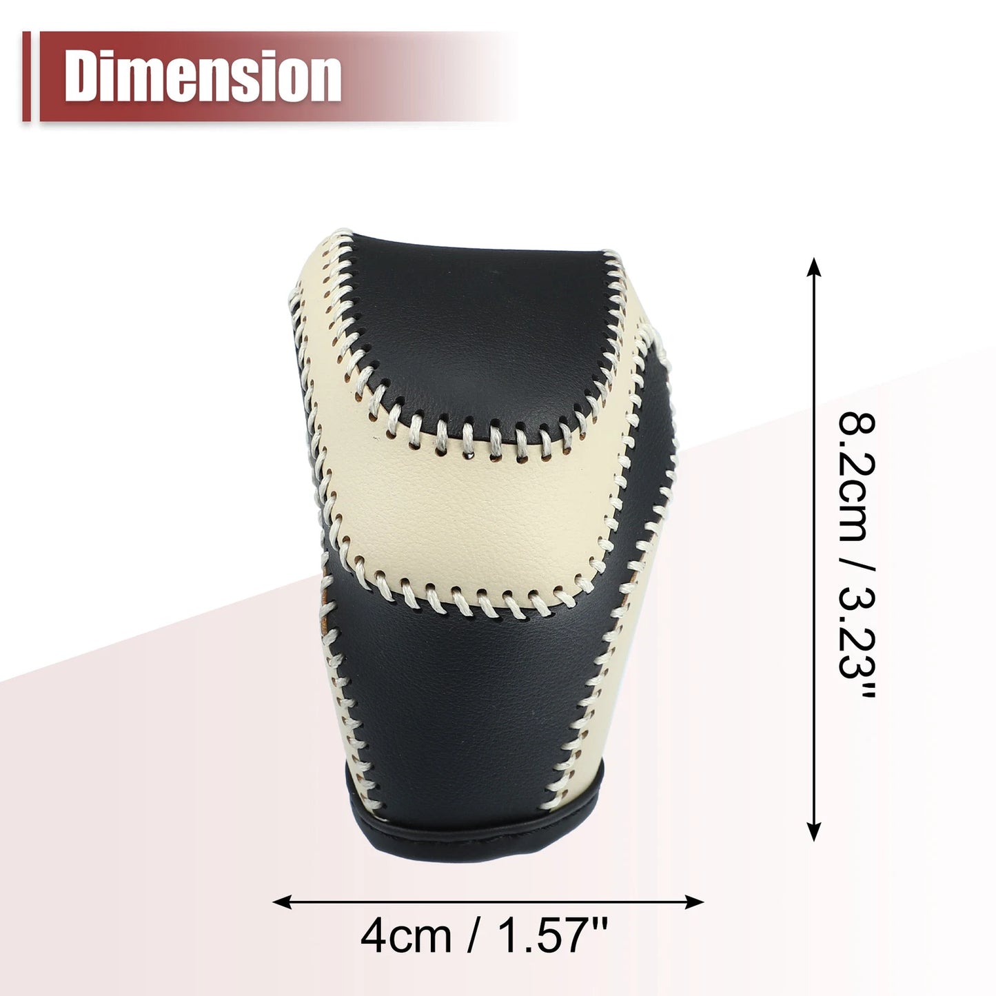 Gear Shift Knob Cover for Toyota Land Cruiser Prado (2018–2023) Black Beige Stitches