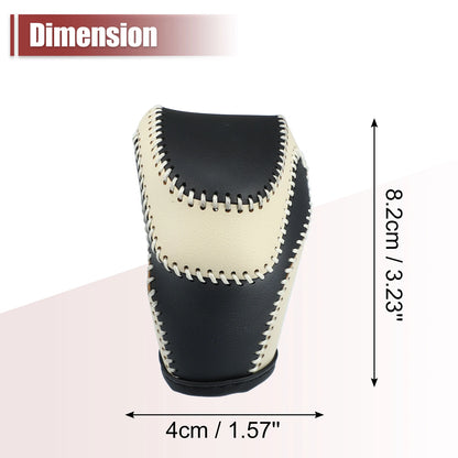 Gear Shift Knob Cover for Toyota Land Cruiser Prado (2018–2023) Black Beige Stitches