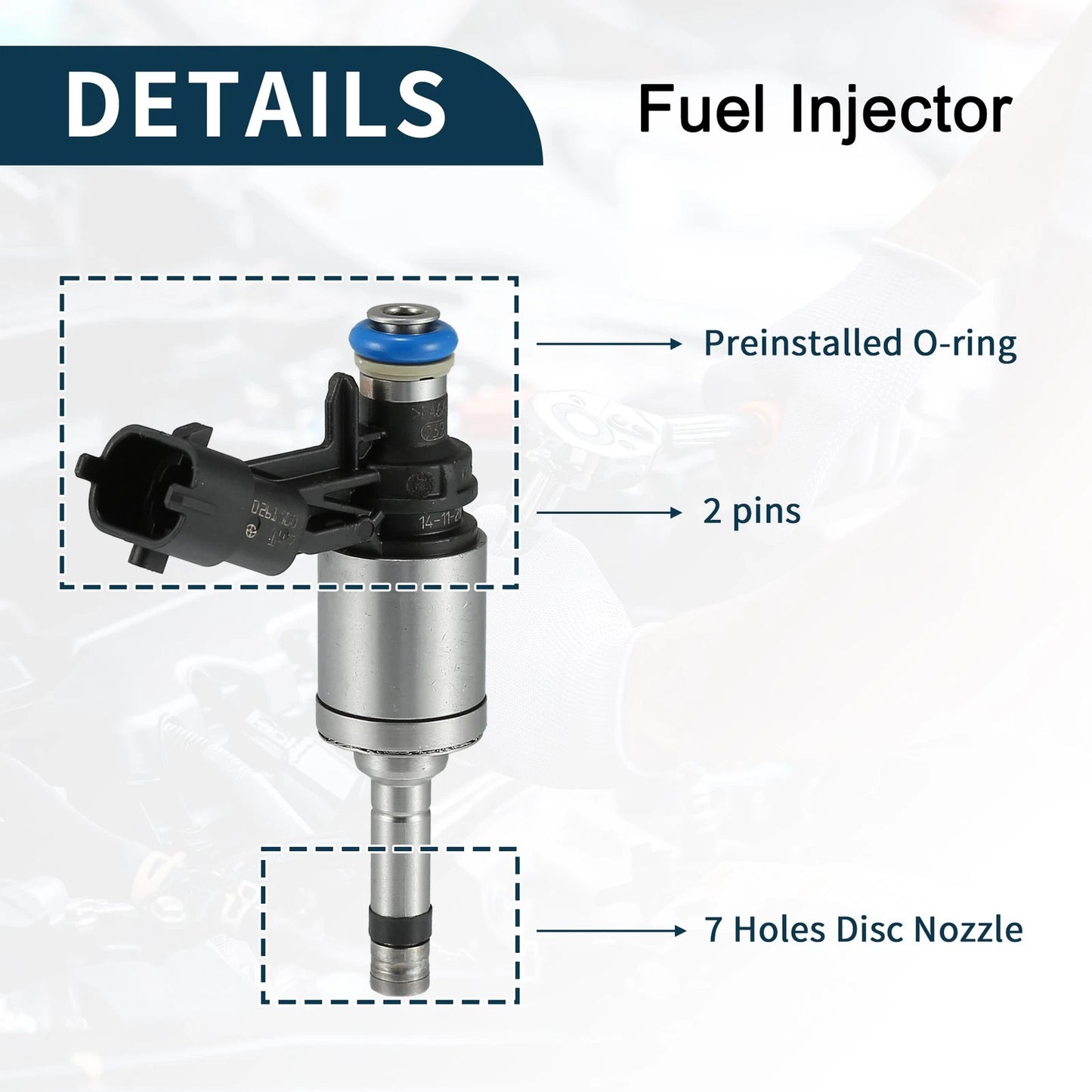 Set of 4 Fuel Injectors No.LR024998 for Land Rover HSE SE 2.0L (2015–2017)