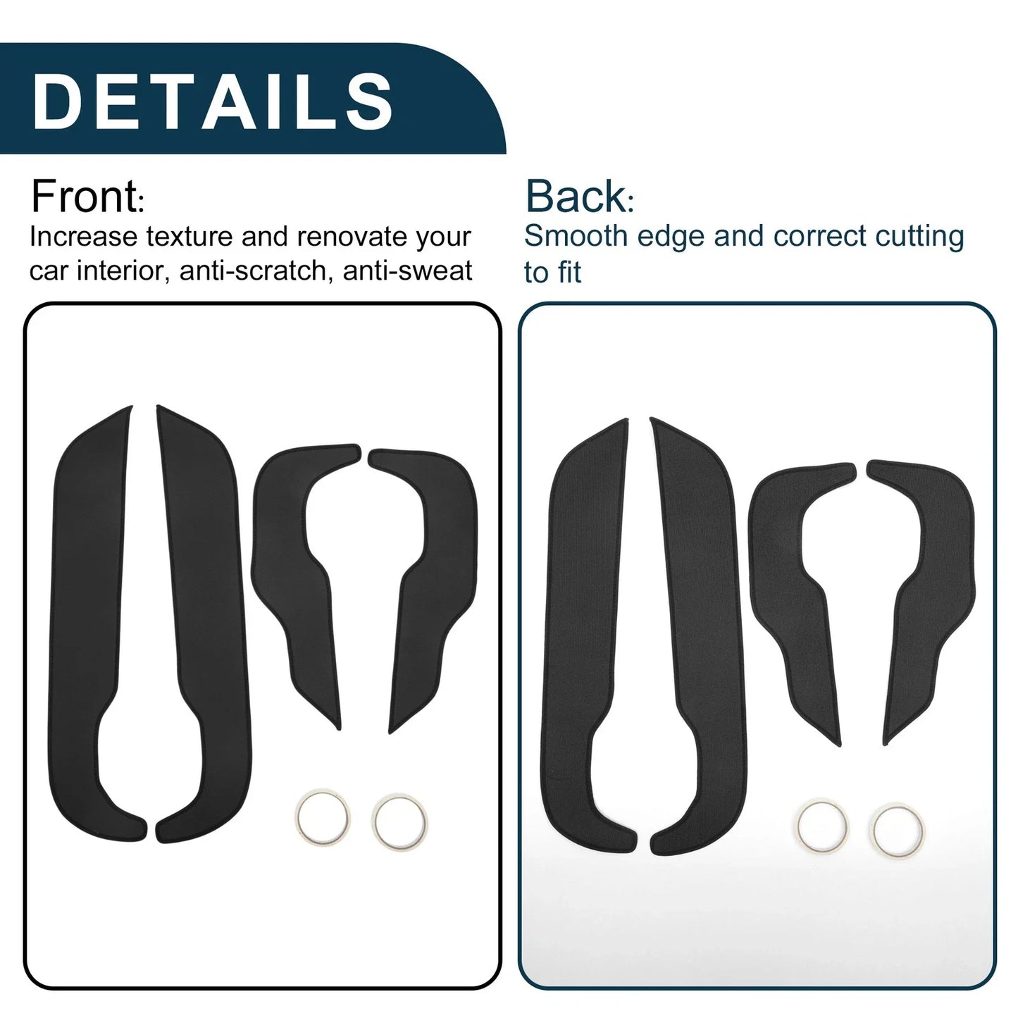Car Door Anti Kick Pad Sticker Protector for Honda CRV (2017-2020) Black 1 Set