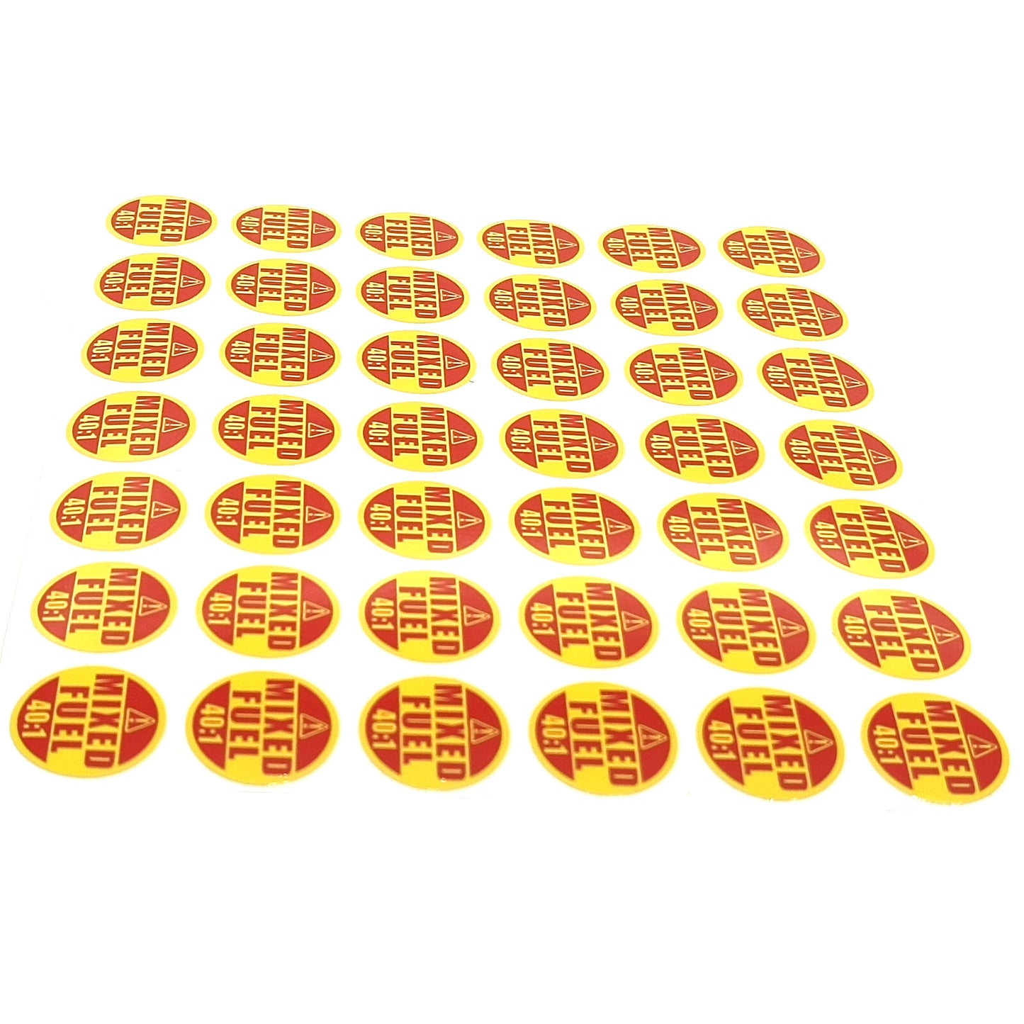 Set of 42 Waterproof Warning/Caution Stickers for Mixed Fuel 40:1
