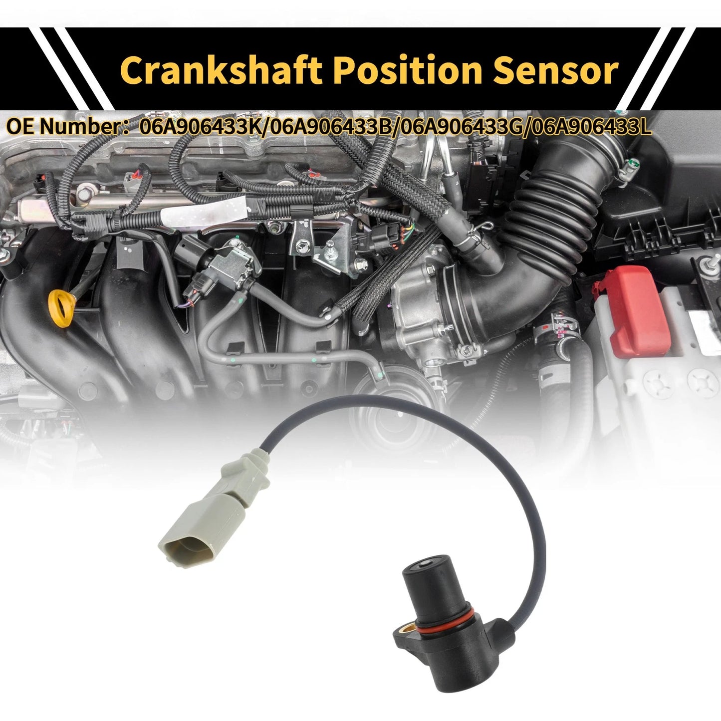 Crankshaft Position Sensor for VW Beetle GL GLS 1.8 2.0 (2001–2005) No. 06A906433K