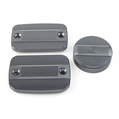 Grey Front Brake Clutch Fluid Reservoir Cap & Rear Brake Cover for Scrambler 1100
