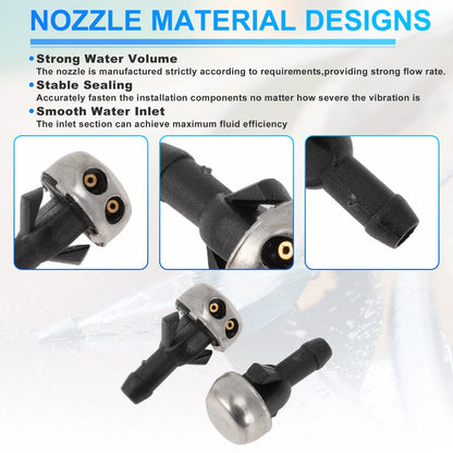 2X Windshield Washer Nozzle for Mercedes-Benz 300D (1982–1985) No.A1078600147