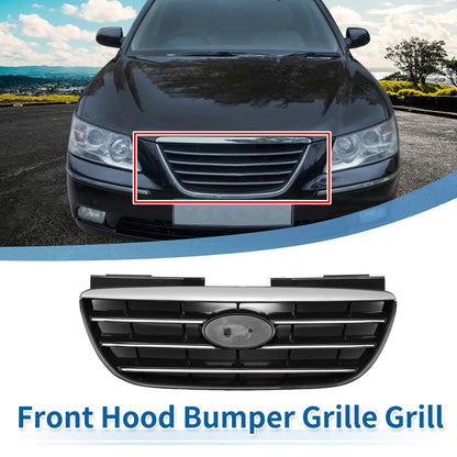 Front Upper Bumper Grille for Hyundai Elantra (2017–2020) Black Chrome