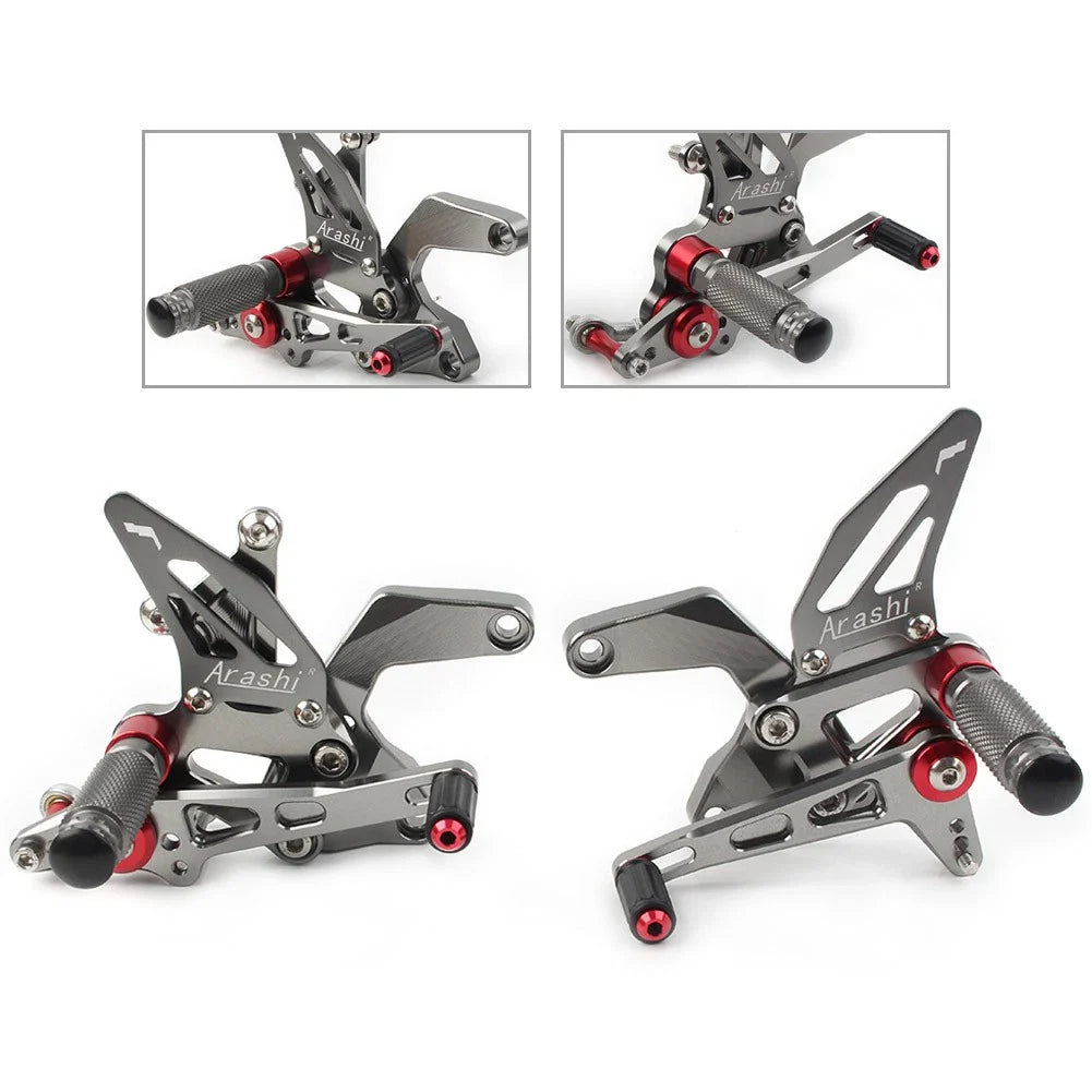 Rear Footpegs for Kawasaki Z900 2021-2023 - Grey Aluminum