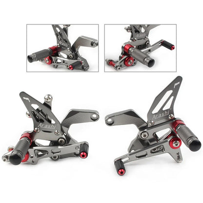 Rear Footpegs for Kawasaki Z900 2021-2023 - Grey Aluminum