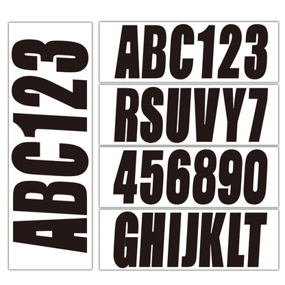 3" Boat Registration Numbers and Letters Decals Custom Black