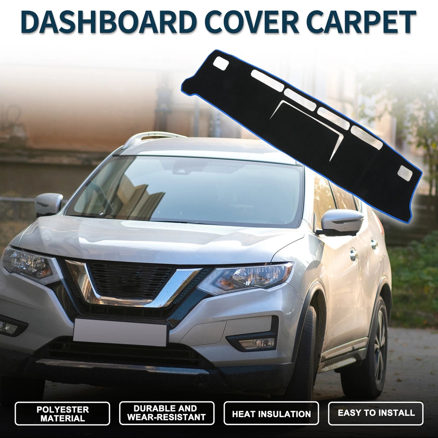 Dashboard Dash Cover Mat for Nissan NV350 Caravan E26 (2012–2024) Black Blue