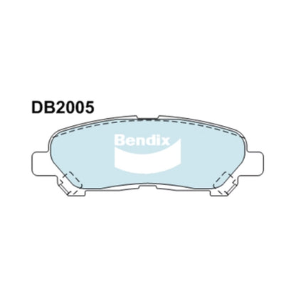 Set of 4 Bendix HD Rear Disc Brake Pads for Toyota Kluger (2007–2014)