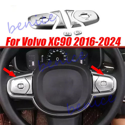 Alloy Steering Wheel Control Button Cover Trim for Volvo XC90 (2016–2024)