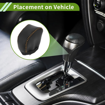 Gear Shift Knob Cover for Lexus NX250 2022-2023 Black Brown Faux Leather