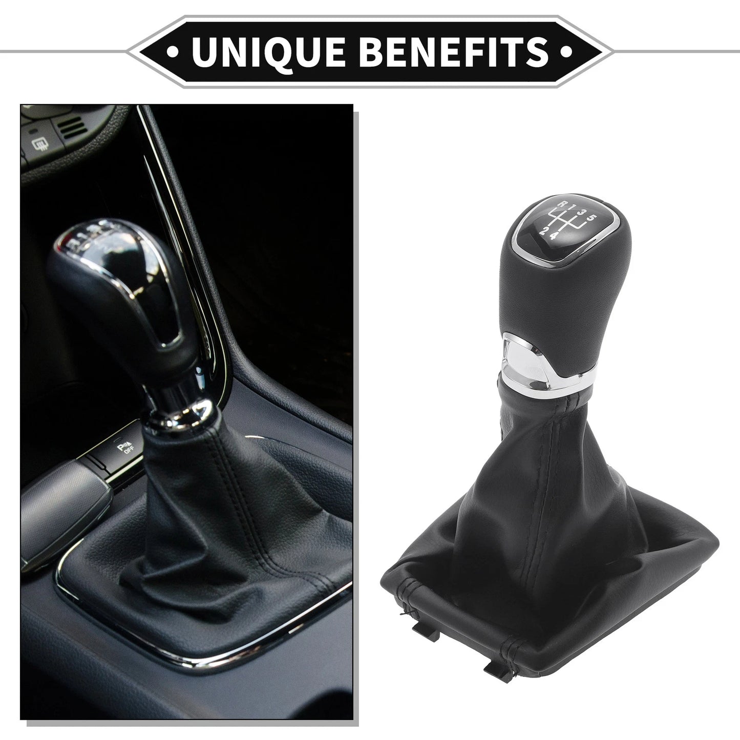 5 Speed Gear Shifter Knob with Cover for Skoda Octavia III (2012–2021)