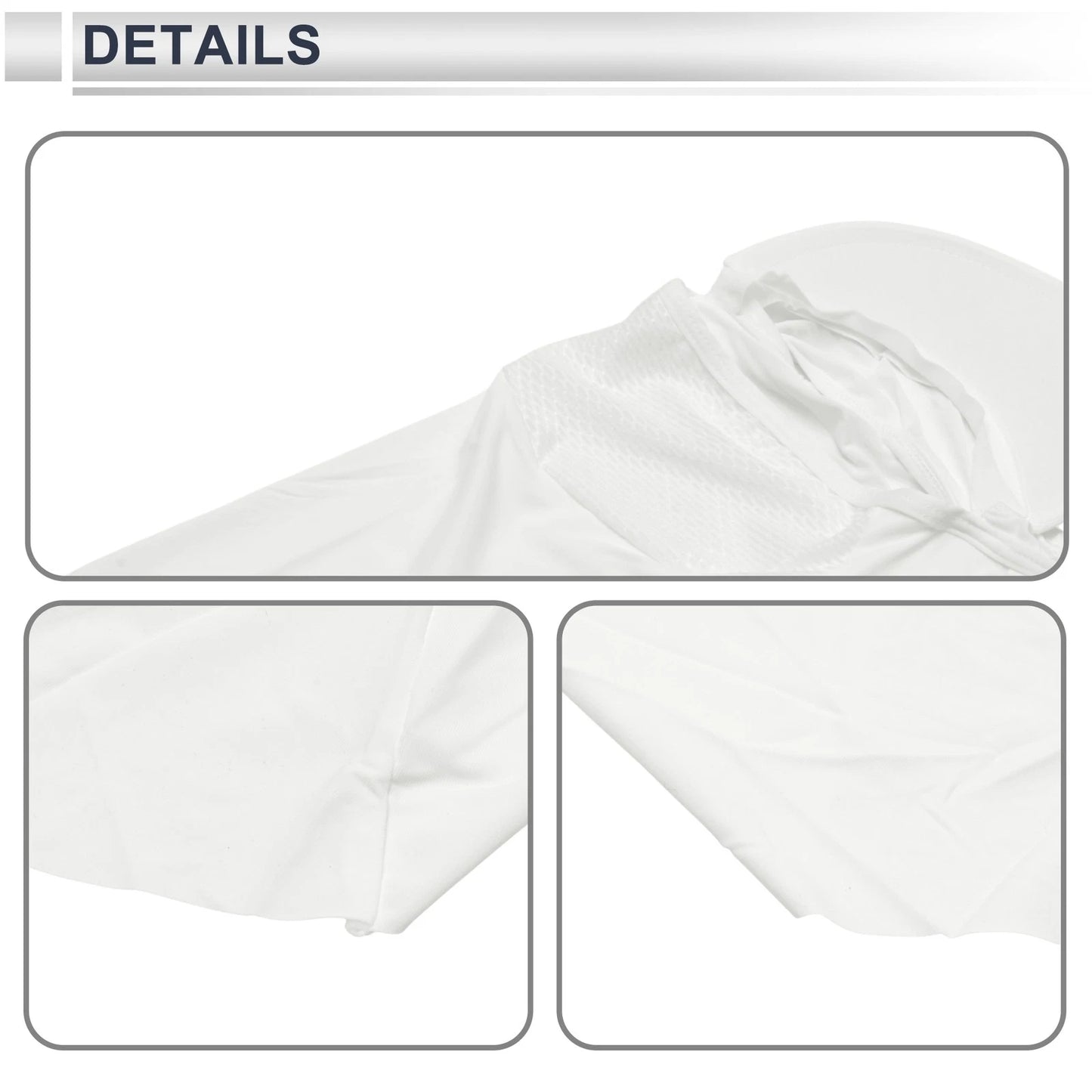 Half-Wrapped Triangular Scarf UV Face Shield Polyester Filter White