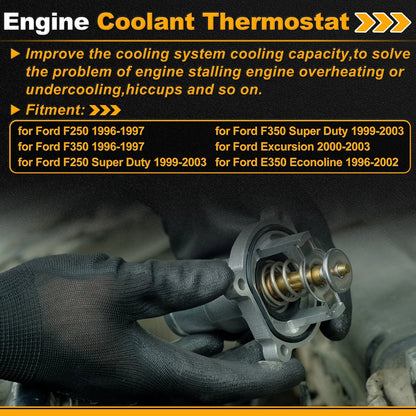 Engine Coolant Thermostat F6TZ8575EA for Ford F250 (1996–1997) with Seal