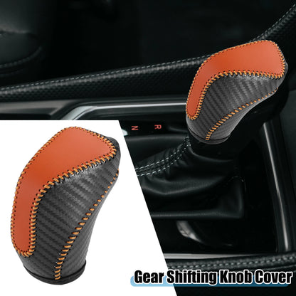 Gear Shifting Knob Cover for Subaru Crosstrek (2018–2023) Carbon Fiber Black Orange