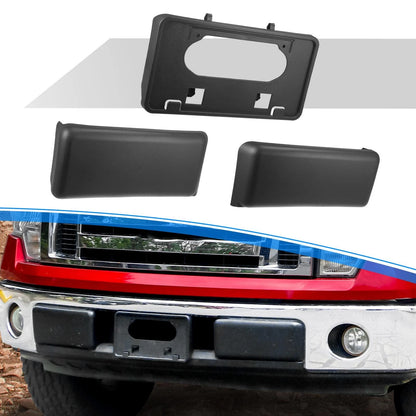Set of 4 Bumper Guards Pads License Plate Frame Bracket for Ford F-150 (2009–2014)