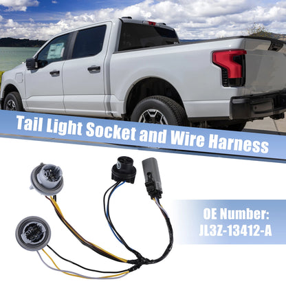 Tail Light Socket and Wire Harness for Ford F150 (2018) No.JL3Z-13412-A Black